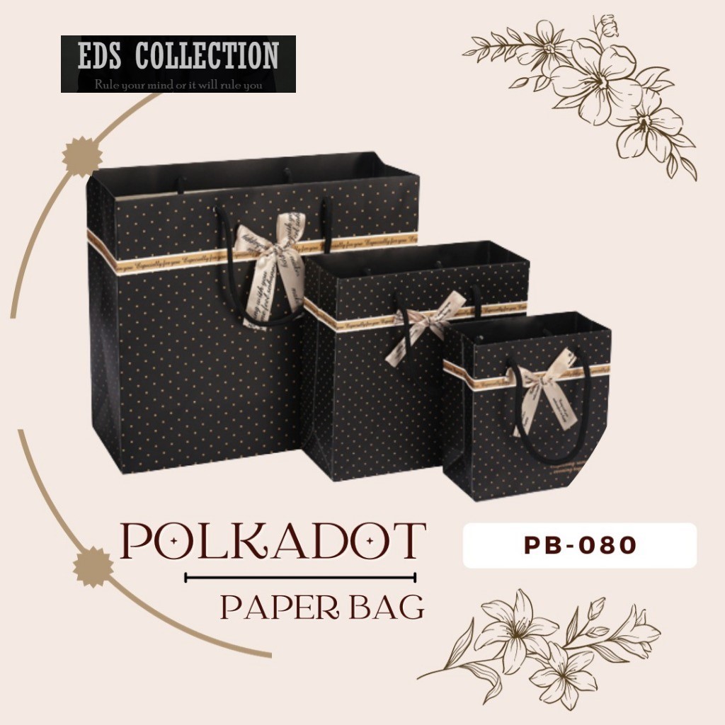 Jual PB080 PAPER BAG KADO GIFT JUMBO MOTIF POLKADOT TAS HAMPERS