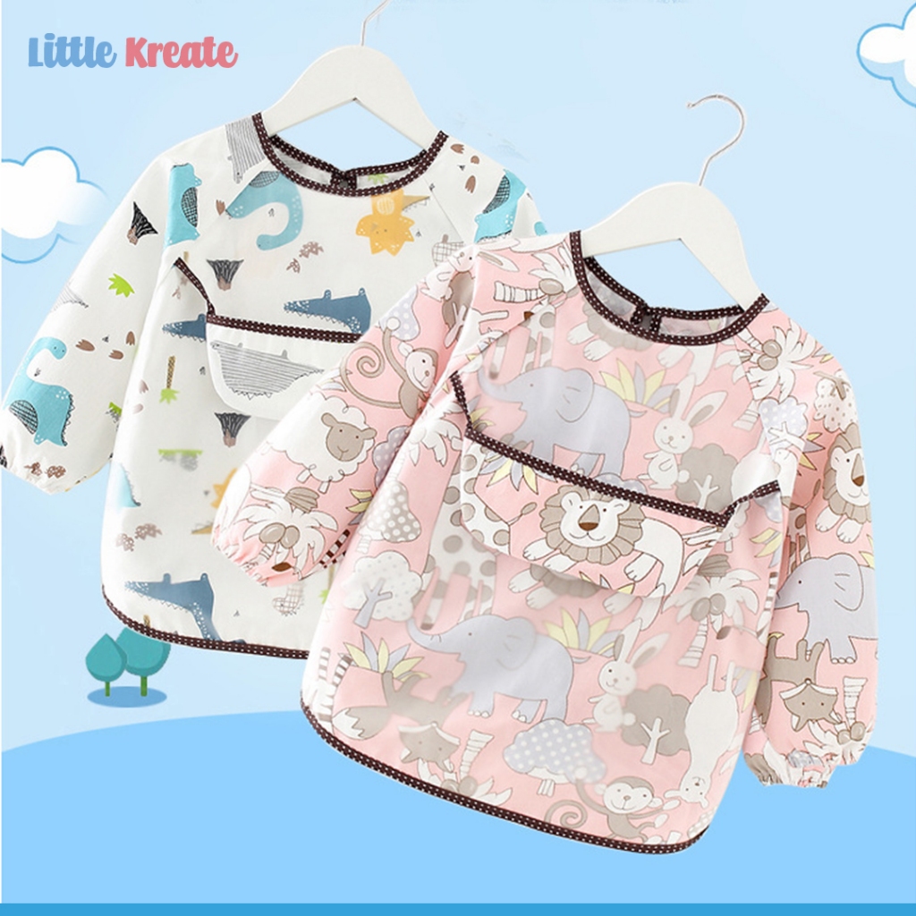 Jual Bib Celemek Cat/ Makan Anak - Waterproof Painting Apron (Tangan Panjang) | Indonesia