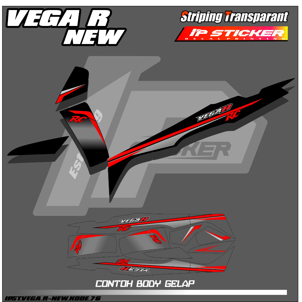 Jual VEGA R NEW COD STIKER STRIPING MOTOR YAMAHA DESAIN RACING HOLOGRAM ...