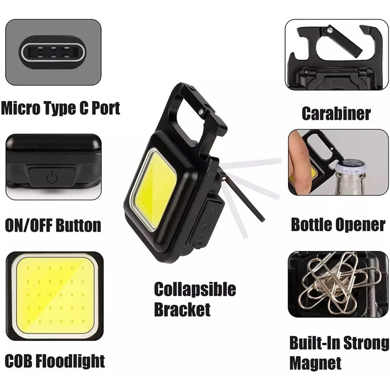 Jual Senter Mini Lampu LED Light Gantungan Kunci Tahan air Opener Botol ...