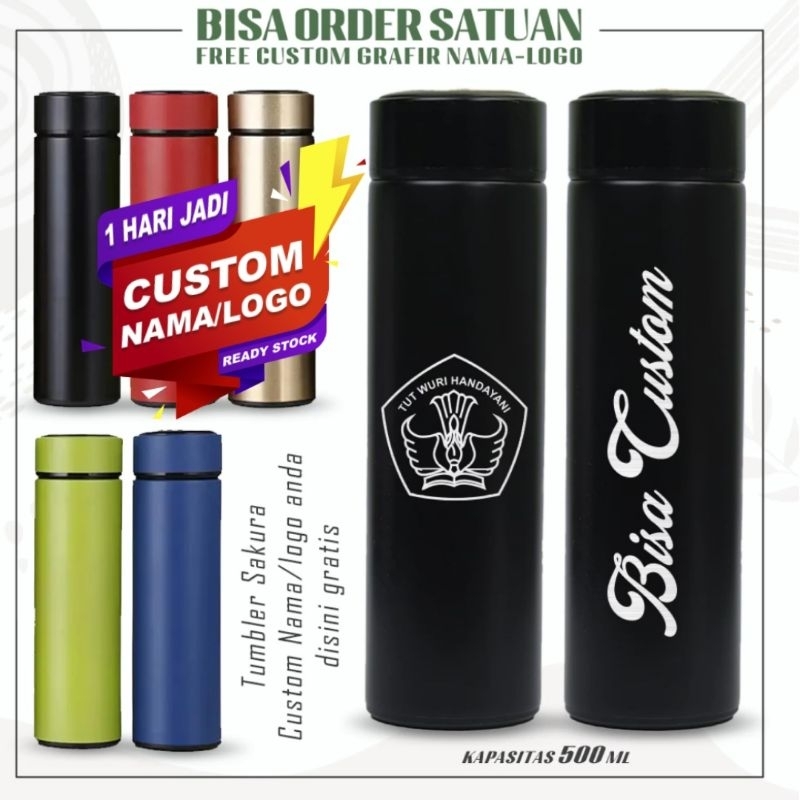 Jual Tumbler Sakura + Free Custom Nama/ Logo Anda Tumbler custom