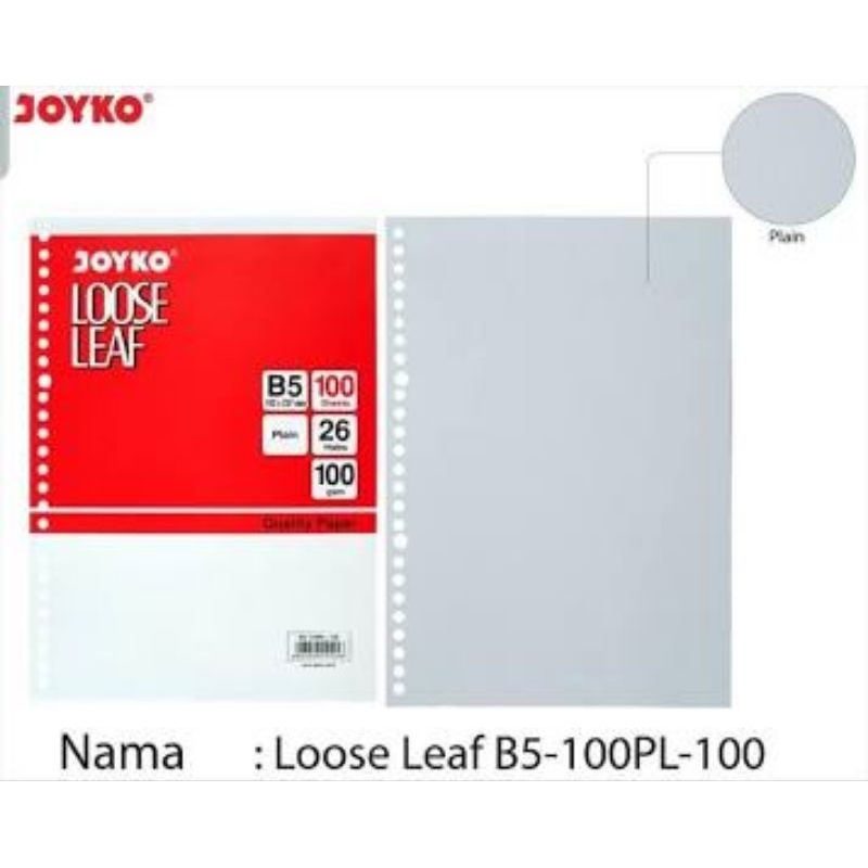 Jual (1pack) Loose Leaf B5 Polos Isi 100 | Shopee Indonesia