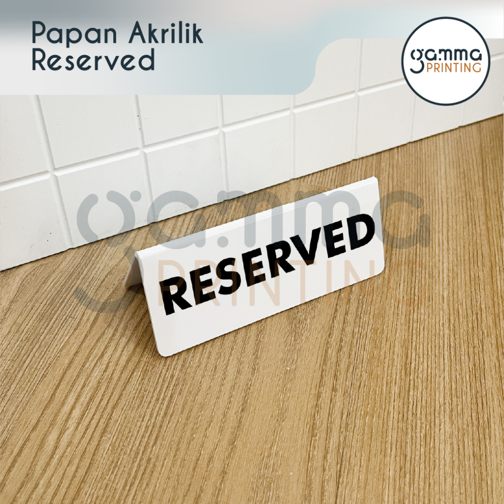 Jual Papan Meja Reserved Akrilik / Reserve Acrylic Table Sign / Tanda ...
