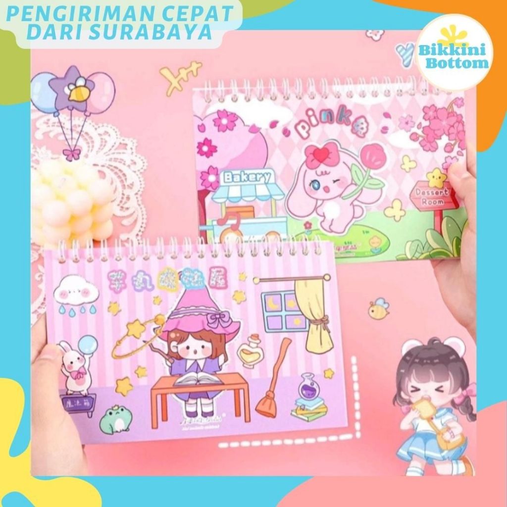 Jual Buku Sticker 15 Lembar Buku Sticker Lucu Aesthetic DIY ST48 ...