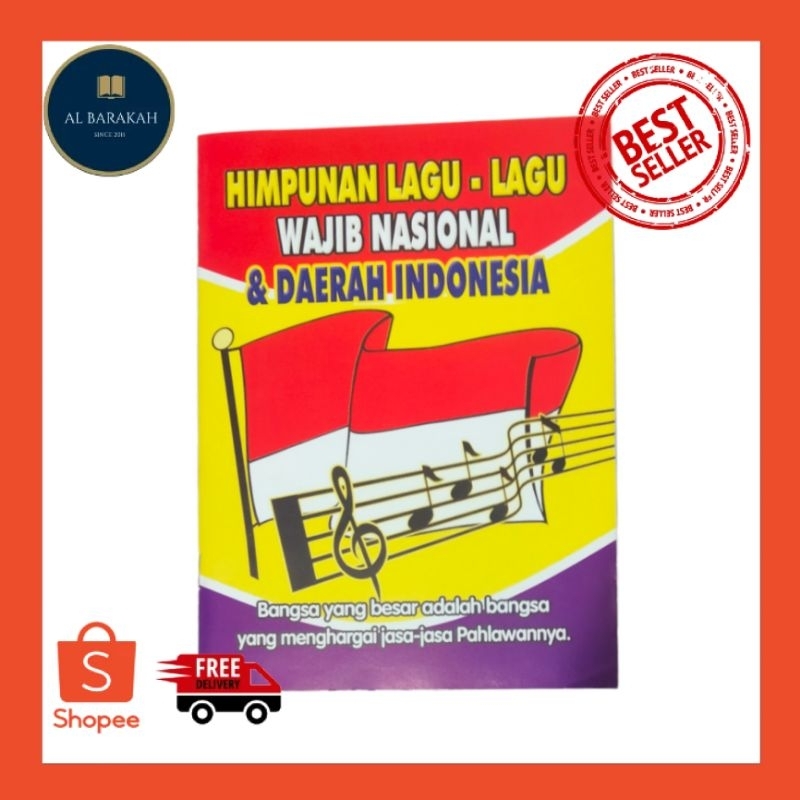 Jual Himpunan Lagu Lagu Wajib Nasional & Daerah Indonesia / Buku Lagu