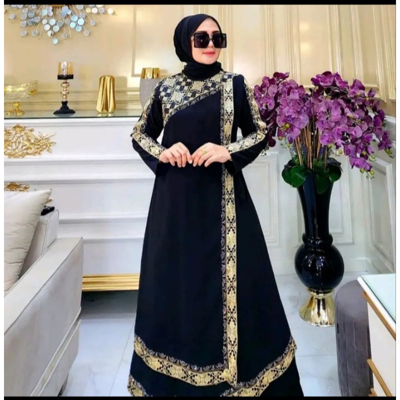 GAMIS ABAYA BORDIRAN CANTIK TERBARU TALI SAMPING