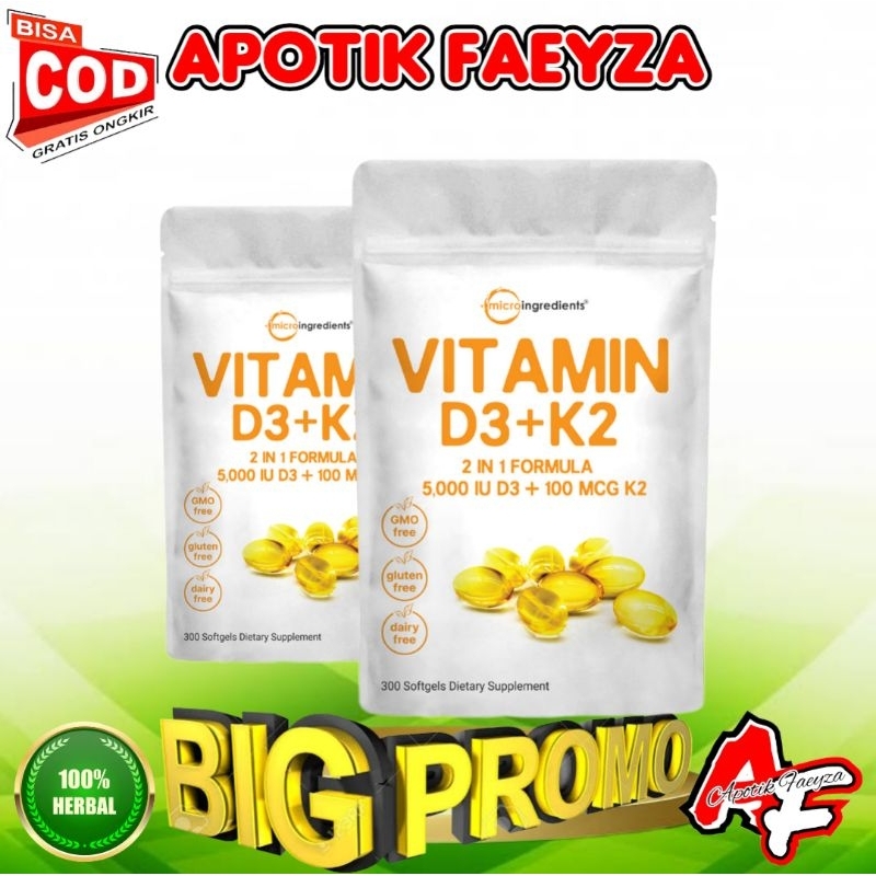 Jual [ AGEN MEDAN ] Vitamin D3 + K2 Import USA Microingredients D3