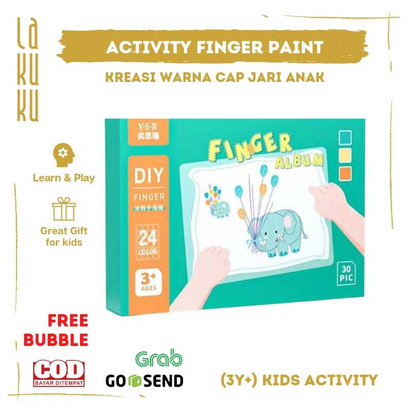Jual Lakuku - Kreasi Mewarnai Anak pakai jari Finger Painting Cap