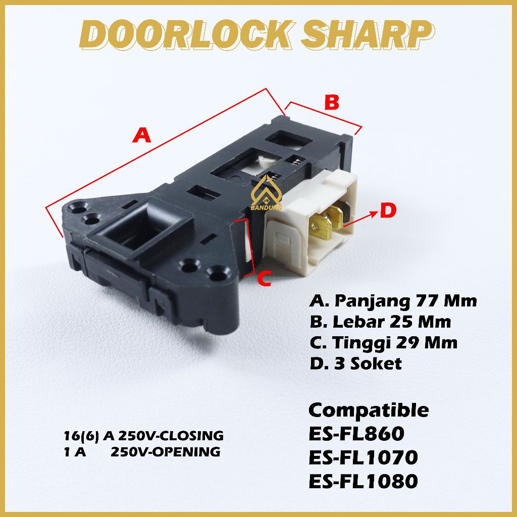 Jual Door Lock Sharp Switch Pintu Mesin Cuci Pront Loading Es Fl S Es