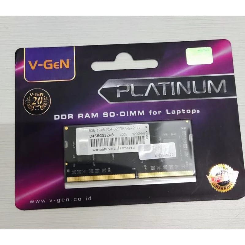 Jual RAM SODIMM RAM LAPTOP VGEN PLATINUM 8GB 2400 2666 3200Mhz DDR4 Shopee Indonesia