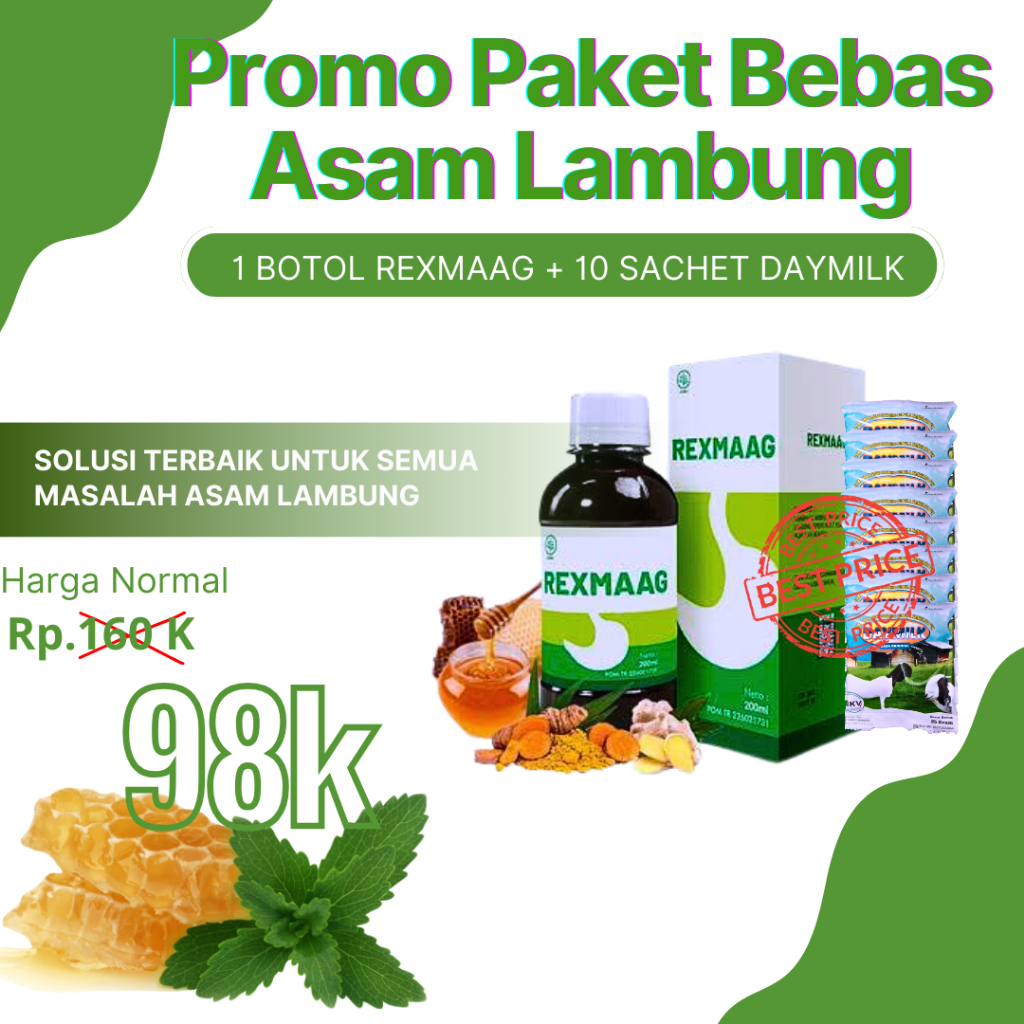 Jual Paket Bebas Asam Lambung (Rexmaag+ 10 Sachet Daymilk ) Shopee