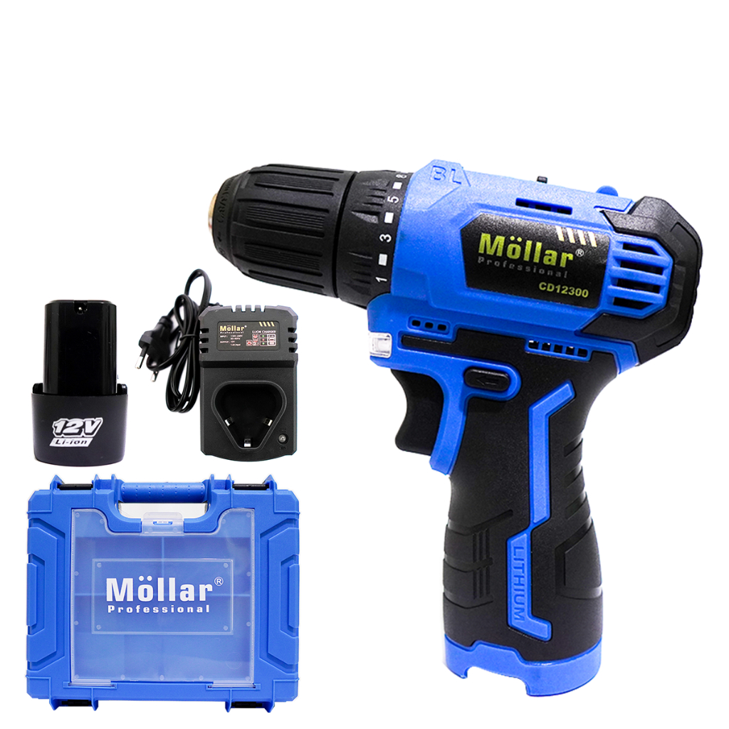 Jual MOLLAR CD12300 Mesin Bor Baterai Charger 12V Brushless Cordless ...
