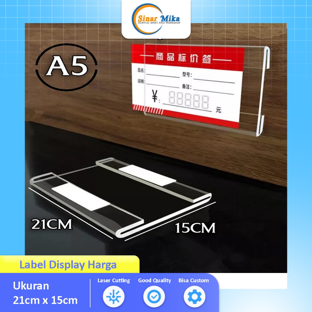 Jual Label Display Harga Acrylic ukuran 21cm x 15cm | Shopee Indonesia