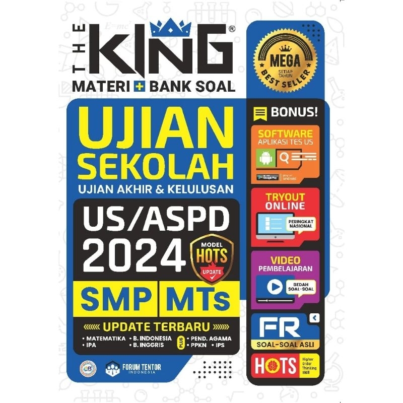 Jual BUKU THE KING MATERI + BANK SOAL UJIAN SEKOLAH US ASPD 2024 SMP ...