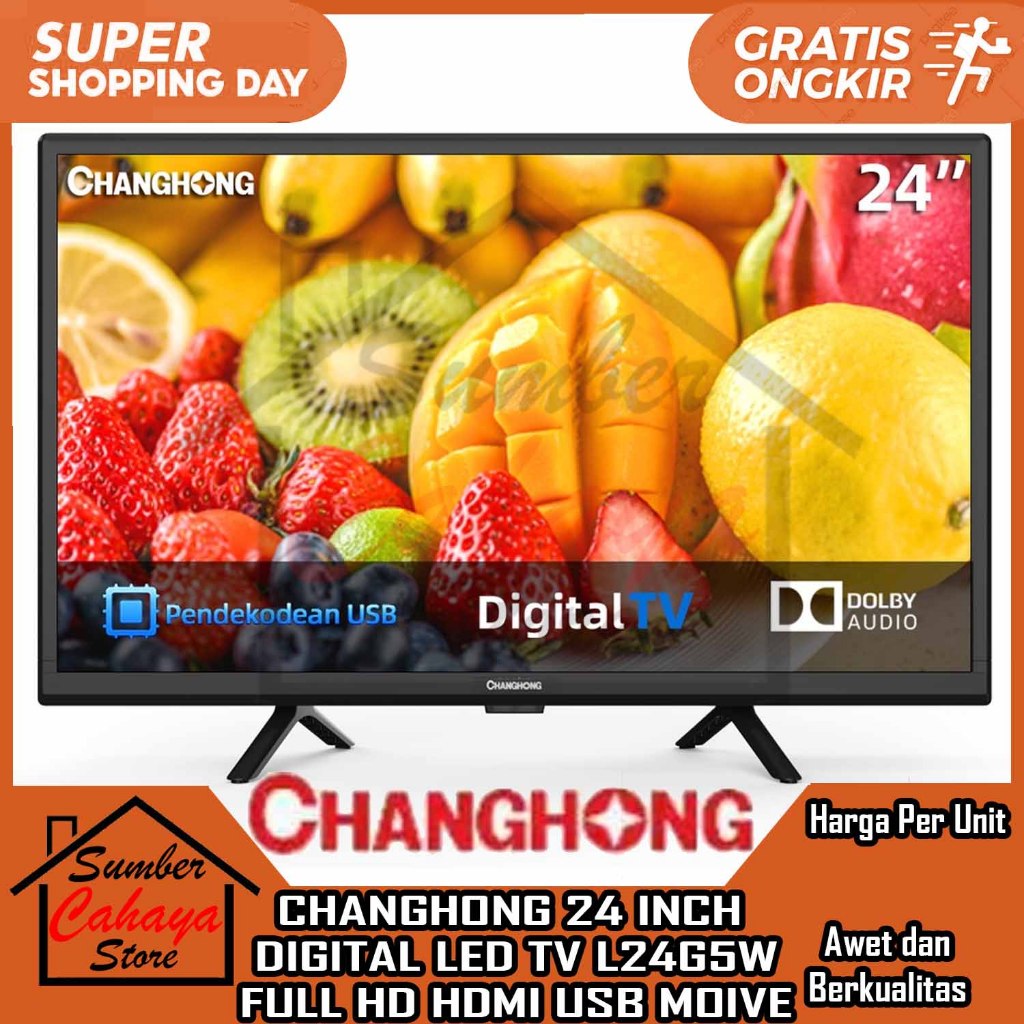 Jual Kargo Changhong 24 Inch Digital Led Tv L24g5w Hd Hdmi Usb Moive