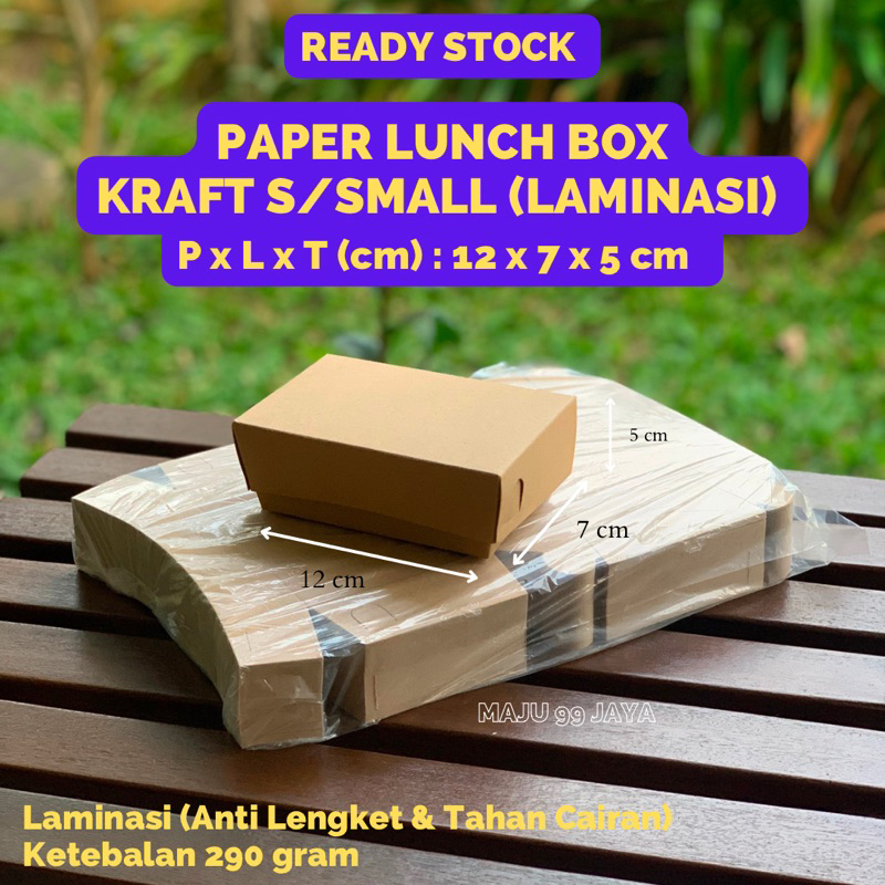 Jual Paper Lunch Box Kotak Makan Ukuran 12x7x5 Cm Lunchbox S Small