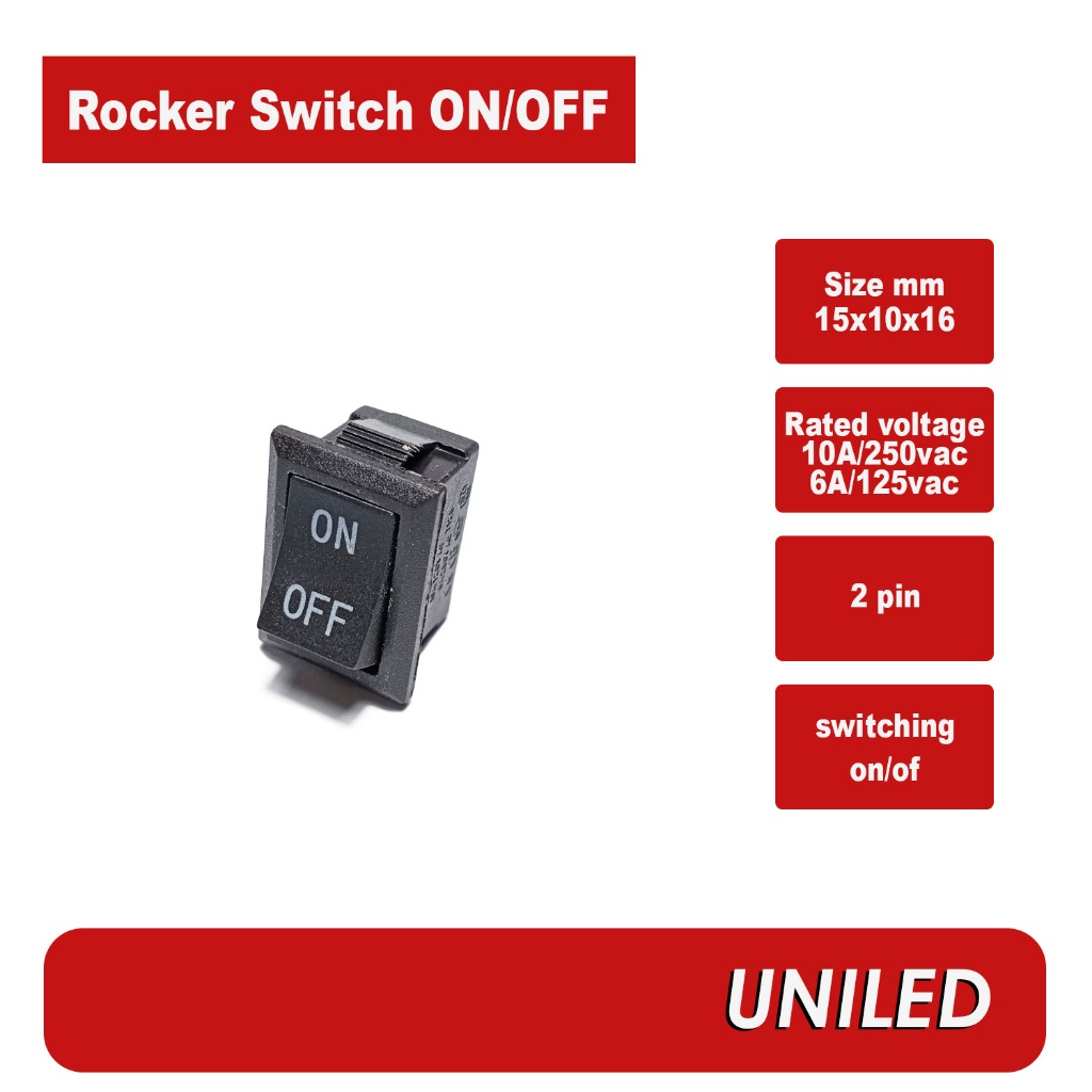 Jual SAKLAR POWER ON OFF ROCKER SWITCH 2PIN 220VOLT LY601 | Shopee ...