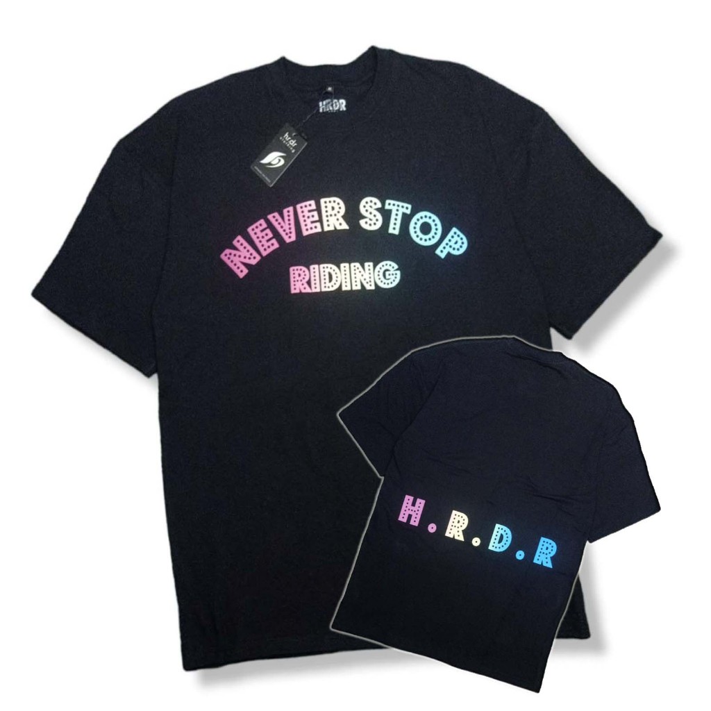 Jual HRDR T Shirt Oversized Never Stop Riding Black | Shopee Indonesia