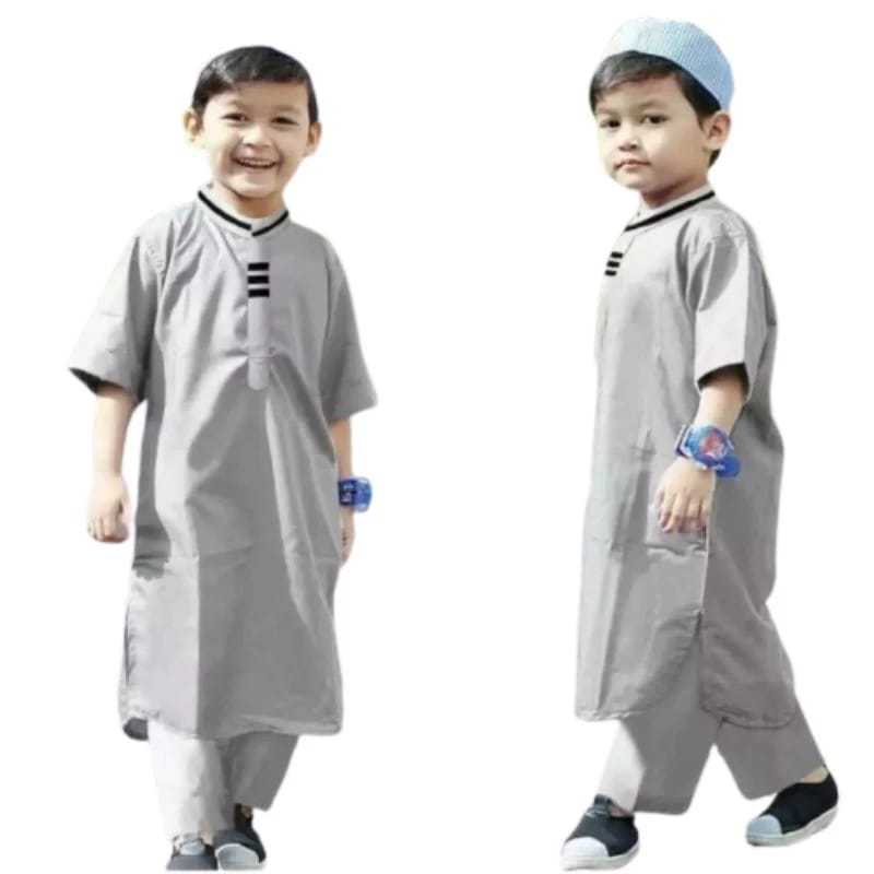 Jual Baju Koko Pakistan Anak Plus Peci Usia 1-9 Tahun Setelan Muslim