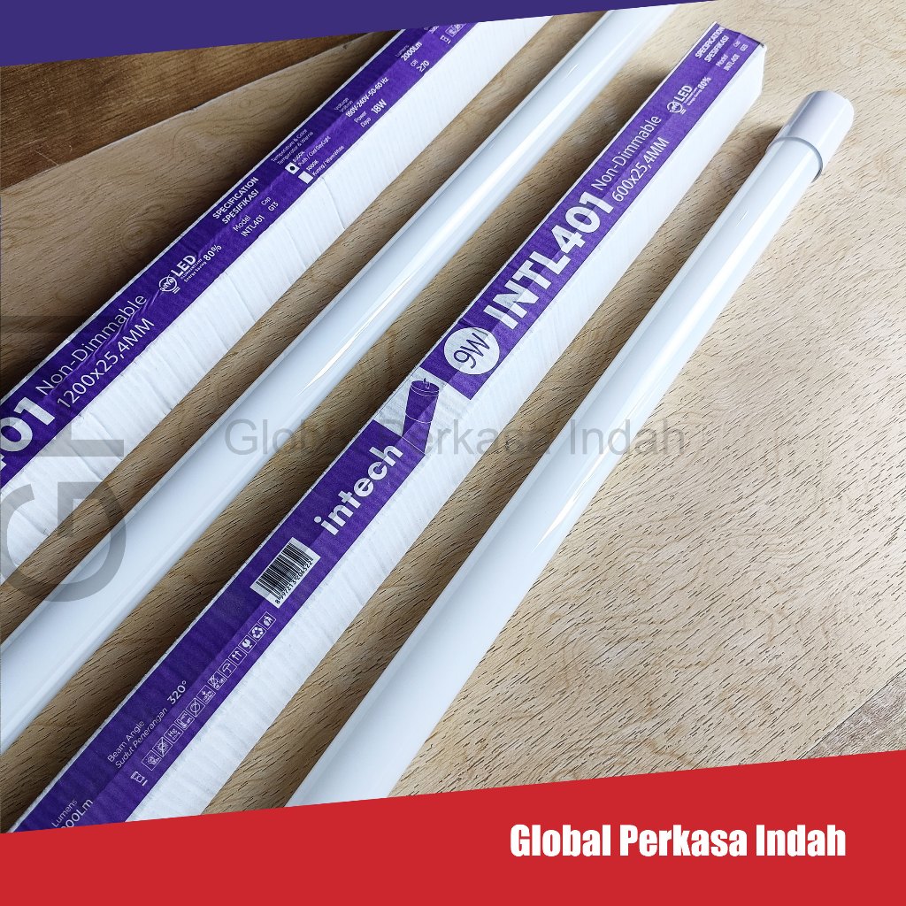 Jual Intech Inlite Lampu TL LED Putih Neon T8 9w 60cm, 18w 120cm ...