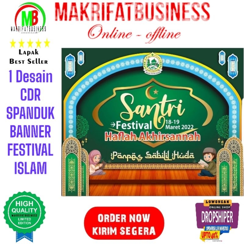 Jual Desain Cdr Spanduk Backdrop Banner Pengajian Festival Keagamaan