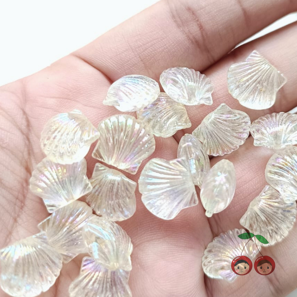 Jual Manik Kerang Shell Akrilik Kilap Putih Bening AB (10pcs) | Shopee ...