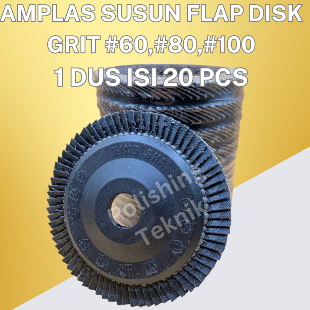 Jual Flap Disc Amplas Susun Besi Stainless Kayu Aluminium Grit 60,80,100 (1 Box) Shopee Indonesia