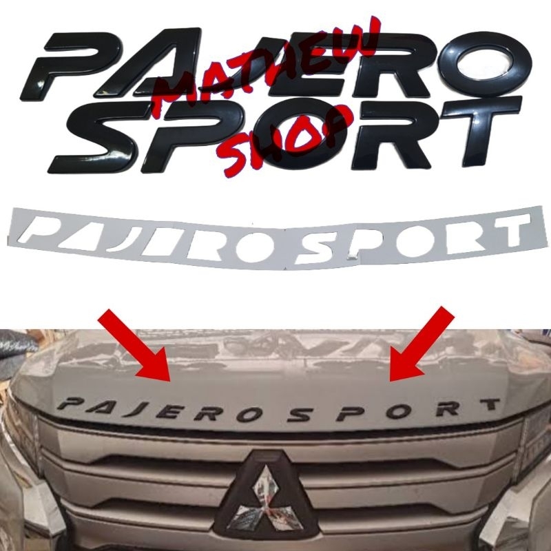 Jual Emblem Kap Mesin Pajero Sport Hitam Glossy / Engine Hood Emblem
