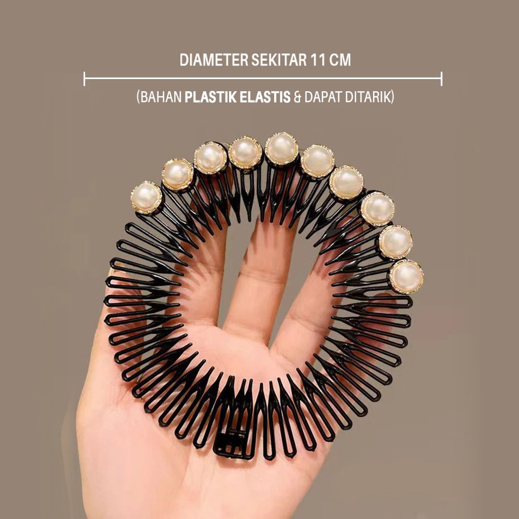 Jual Bando plastik sisir rambut jepit simple fleksibel elastis ...