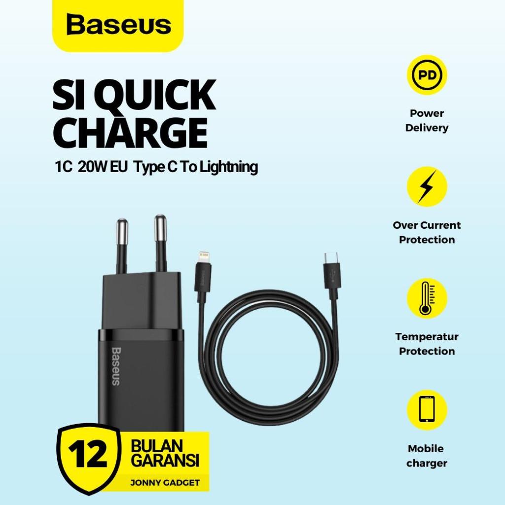 Jual Baseus Super Si Quick Charger C W Eu Type C Sets With Type C To Lightning Cable Shopee