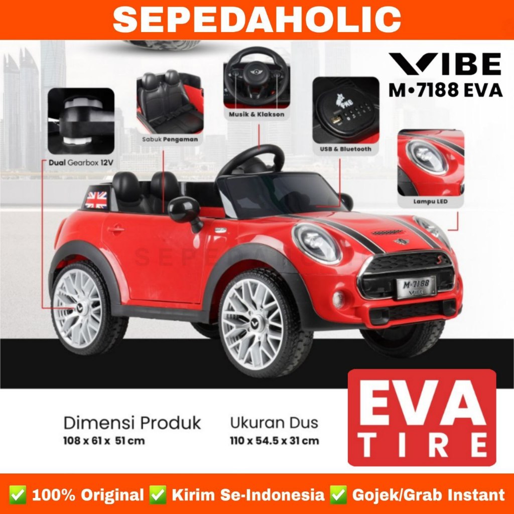Jual Mobil Aki PMB 7188 VIBE BAN EVA Dual Gearbox Mainan Anak | Shopee