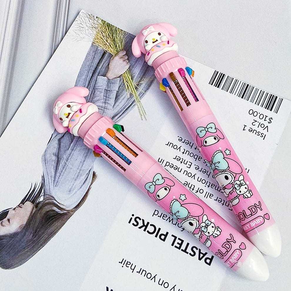 Jual Pulpen 10 Warna SANRIO Lucu/ Pen Sanrio 10 Warna Tinta Limited ...