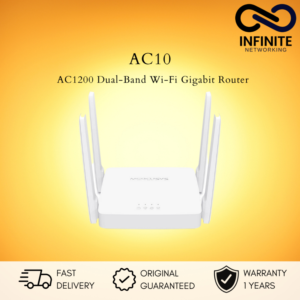 Jual MERCUSYS AC10 AC1200 Dual-Band Wi-Fi Router | Shopee Indonesia