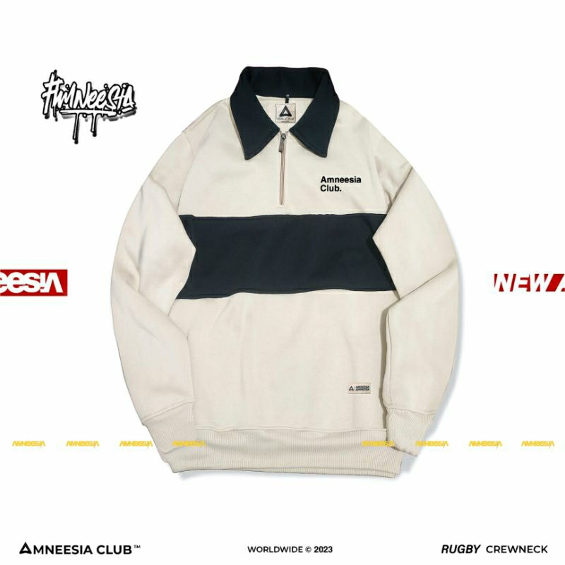 Jual NEW || AMNEESIA ORIGINAL Crewneck RUGBY Pria & Wanita Sweater ...