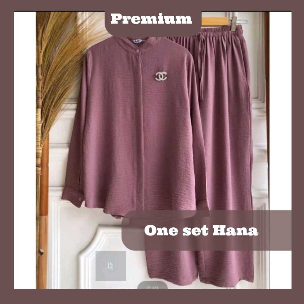 Jual Hana One Set Premium Setelan Crinkle Airflow Syafla Cloth