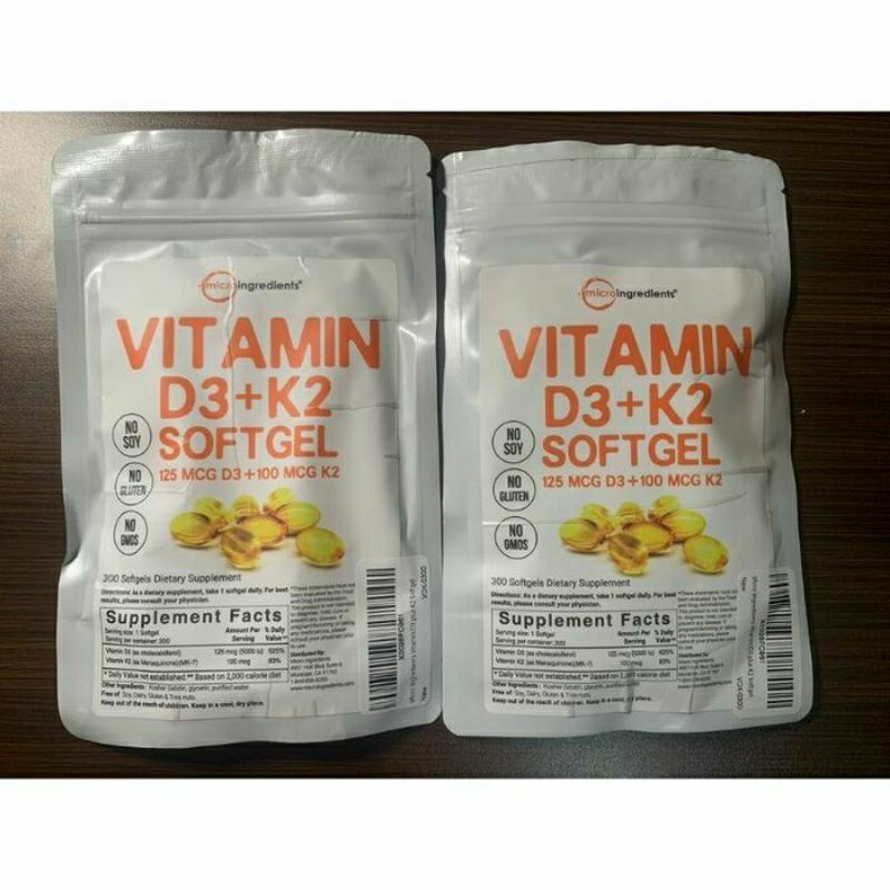 Jual Micro Ingredients Asli (USA) Vitamin D3 5000IU + K2 100MCG, 300
