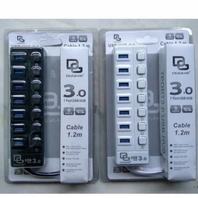 Jual DIGIGEAR DG506 7 Port 3.0 USB Hub High Speed 1.2M | Shopee Indonesia