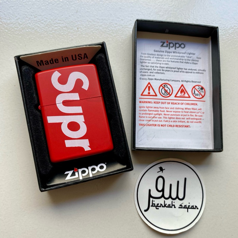 Jual Korek Zippo Matte Merah Desain Spesial Supr Eme Premium Lighter