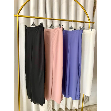 DEMA JEHA Kulot Wanita High Waist Flowy Ceruty Babydoll Premium Standar Jumbo Celana Panjang