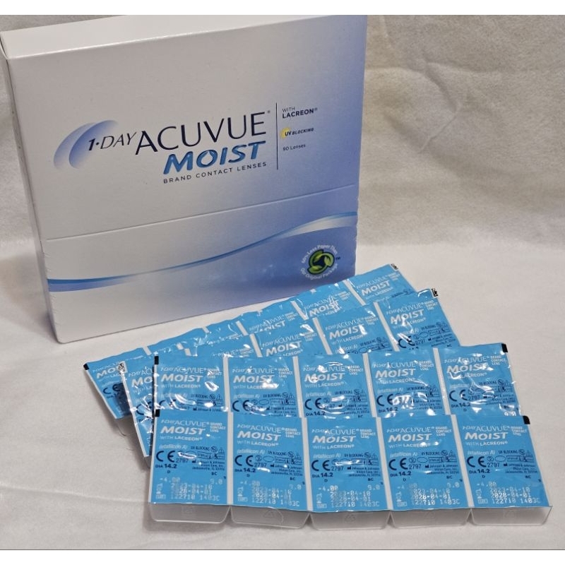 Jual Terbaru!! Acuvue 1-day Moist Minus 3.75 / 4.0 / 4.25 Contact Lens ...