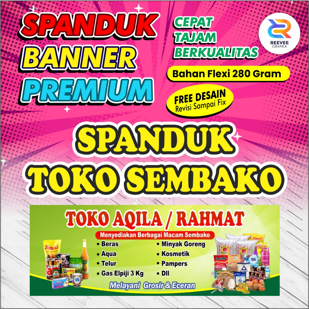 Jual Spanduk Banner Toko Sembako Murah Banget Free Design Sampai