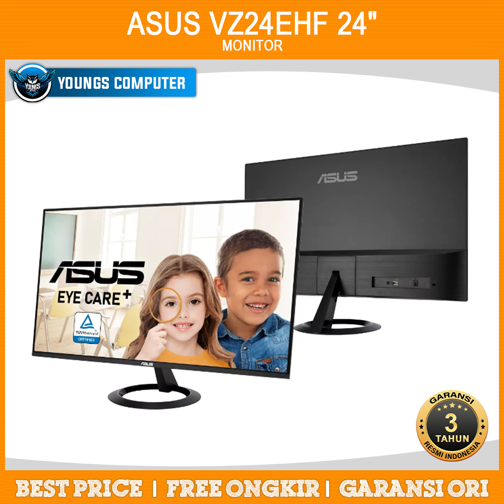 Jual LED MONITOR ASUS VZ24EHF 24" IPS 100Hz 1ms Frameless EyeCare