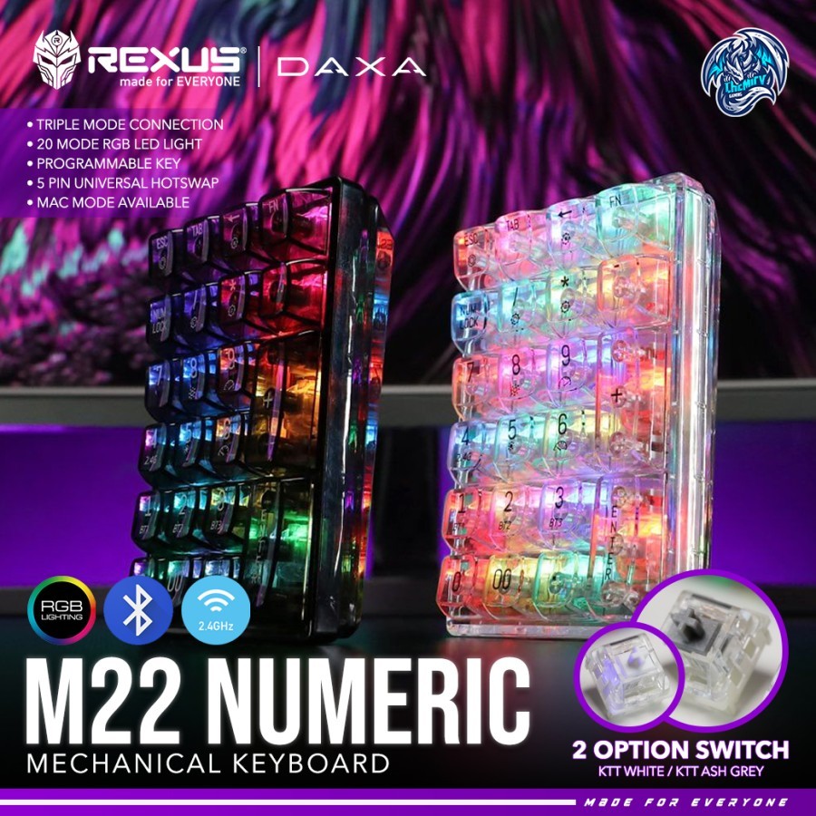 Jual Rexus Daxa M22 / M-22 Numeric Mechanical Keyboard | Shopee Indonesia
