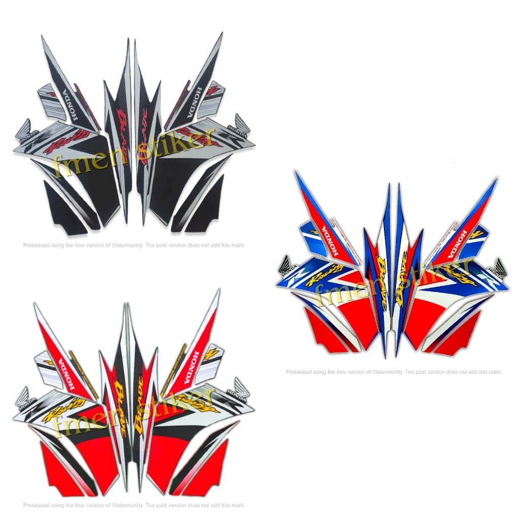 Jual SIKER STRIPING LIS BODY MOTOR HONDA BLADE RACING 2013 R STANDAR ...