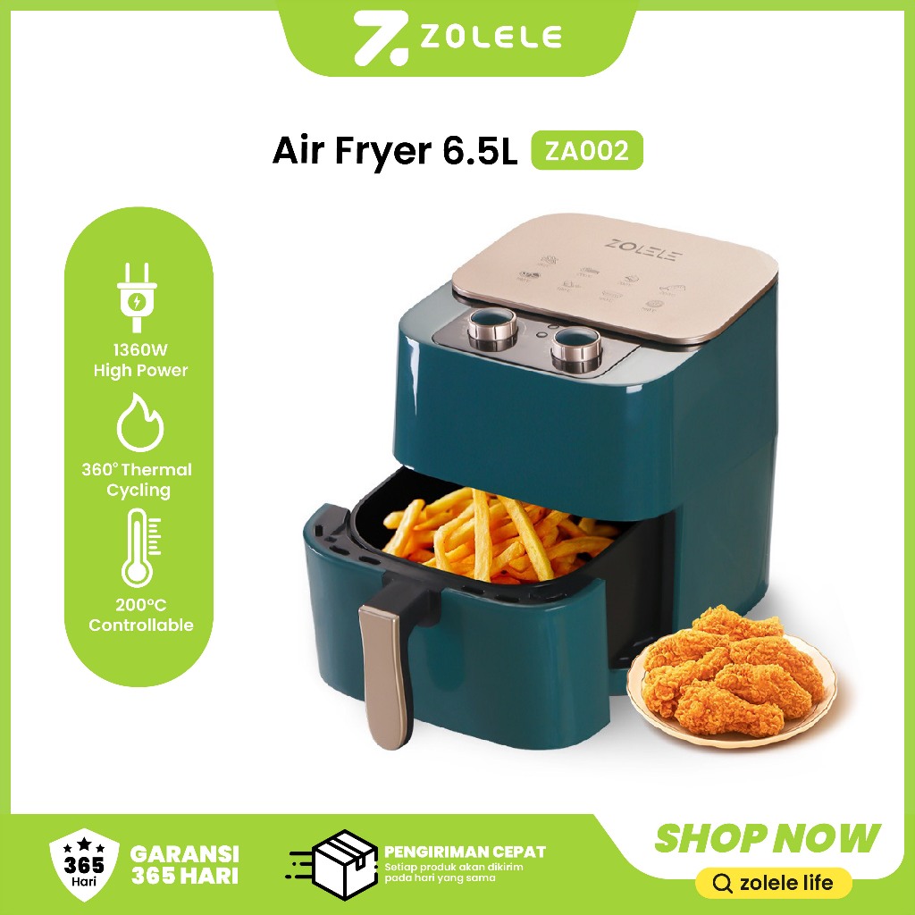 Jual ZOLELE Air Fryer Penggoreng Tanpa Minyak 6.5L Mesin Elektrik