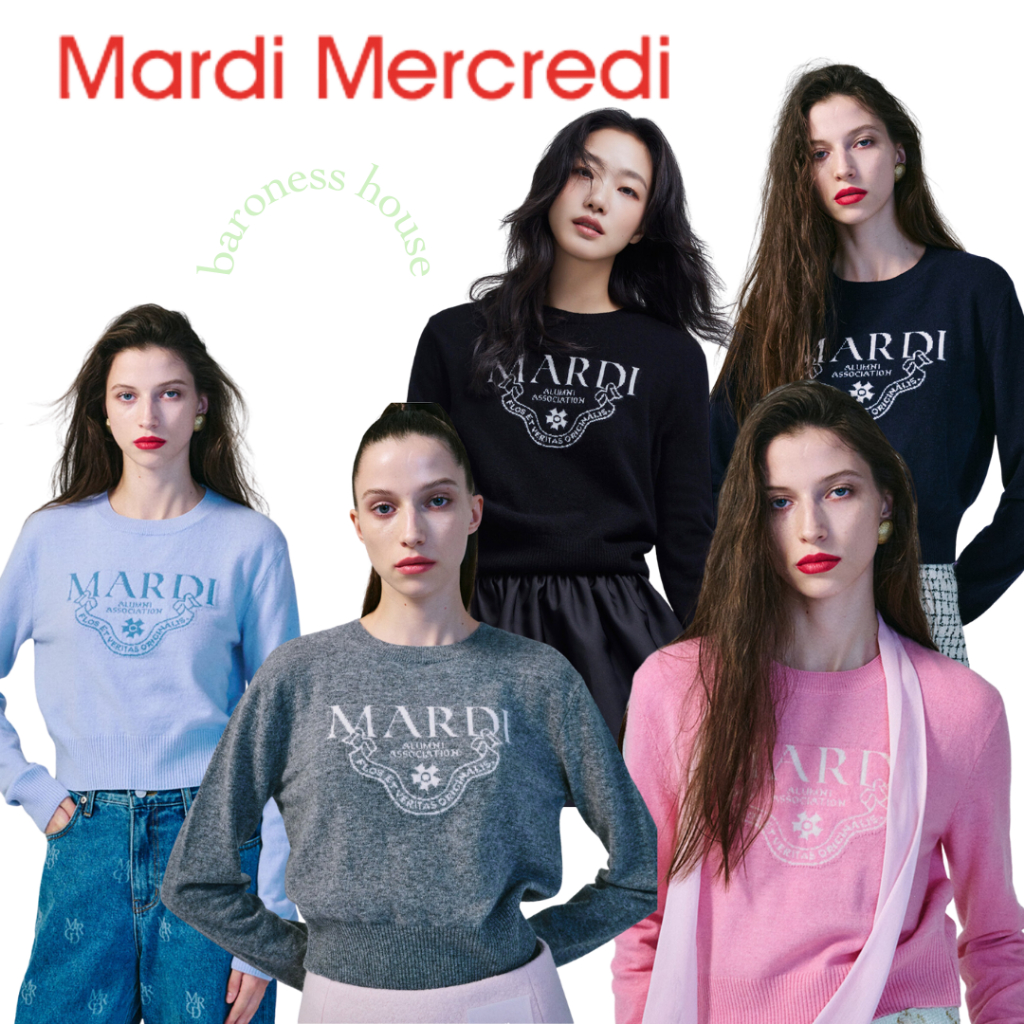 Mardi Mercredi Cashmere Cropped Crew Neck Alumni Classique