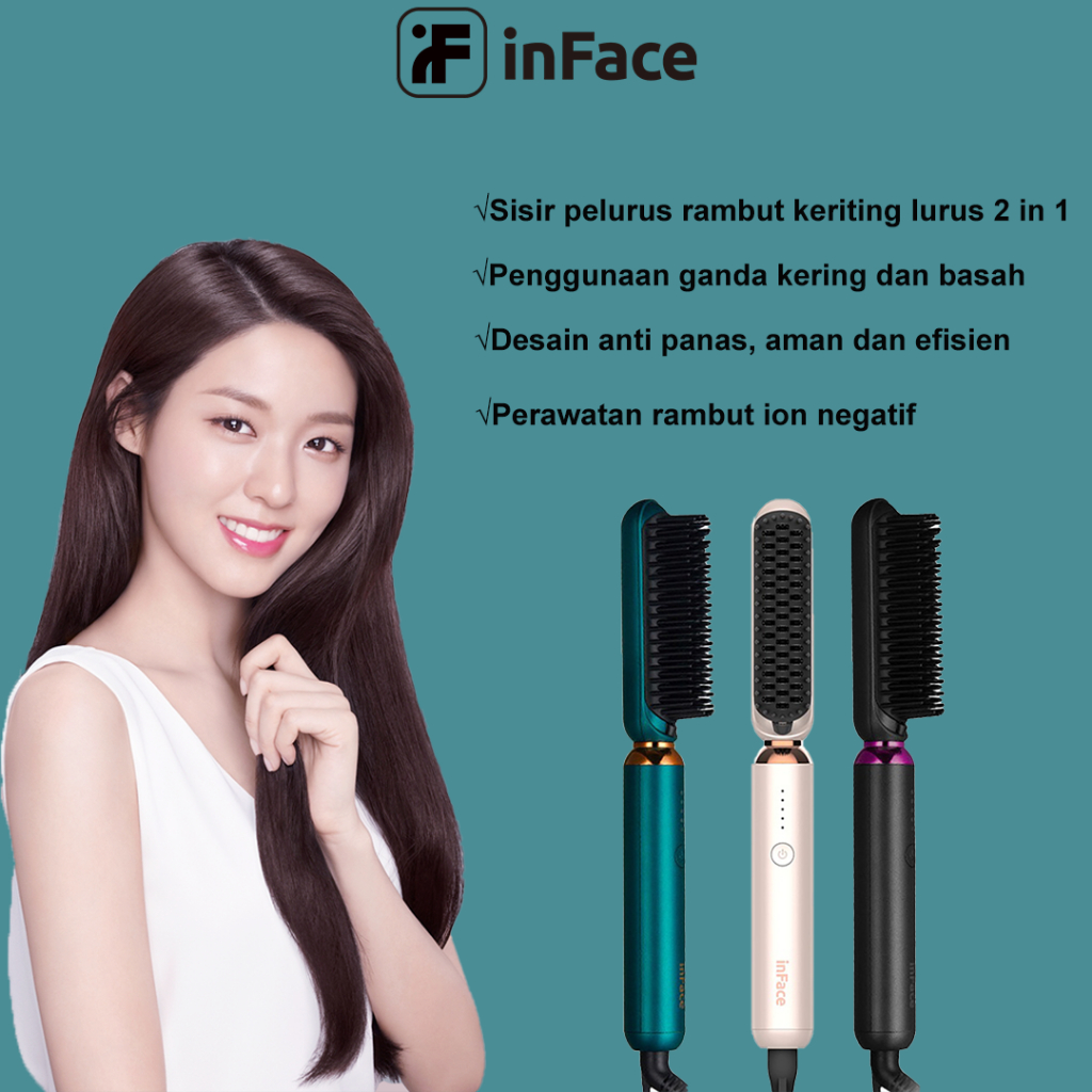 Jual INFACE Sisir Pelurus Rambut Pelurus rambut dan alat pengeriting ...