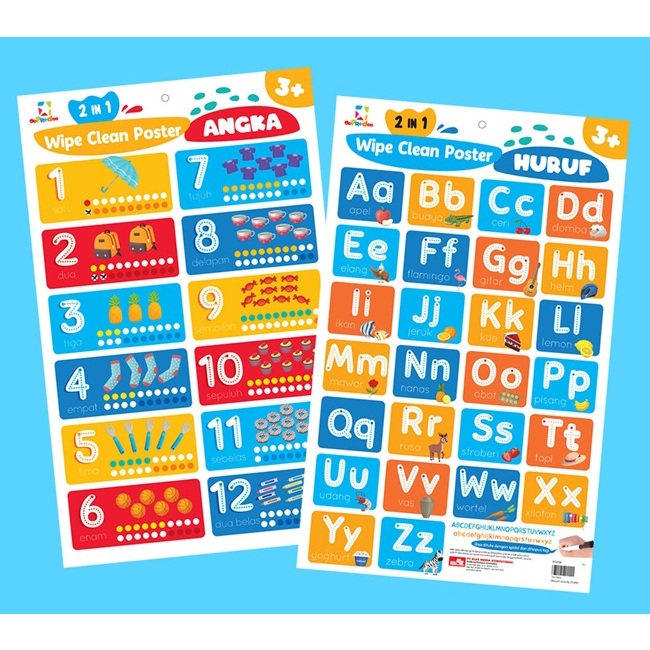 Jual Opredo 2in1 Wipe Clean Poster - Angka Hijaiah dan Huruf Hijaiah ...
