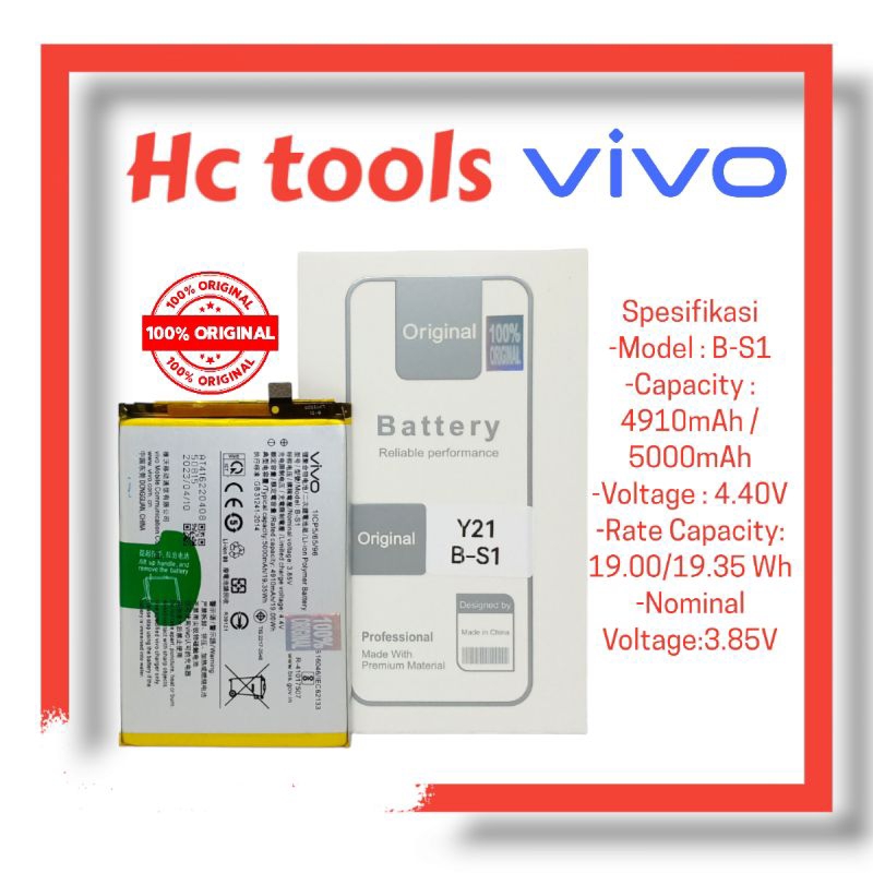 Jual Batre Baterai Battery Vivo Y21 2020 Y21S Y21A Y21T Y33S B-S1 BS1 ...