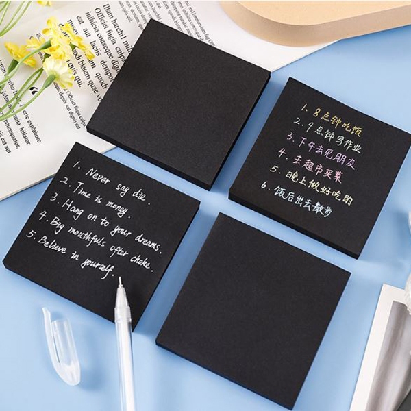 Jual Sticky notes solid black mini memo hitam polos kawai estetik diy ...